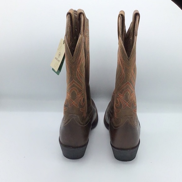 Ariat Heritage Round Up Brown Embroidered Western Boot 4 LR Size 9.5 B - Picture 5 of 16